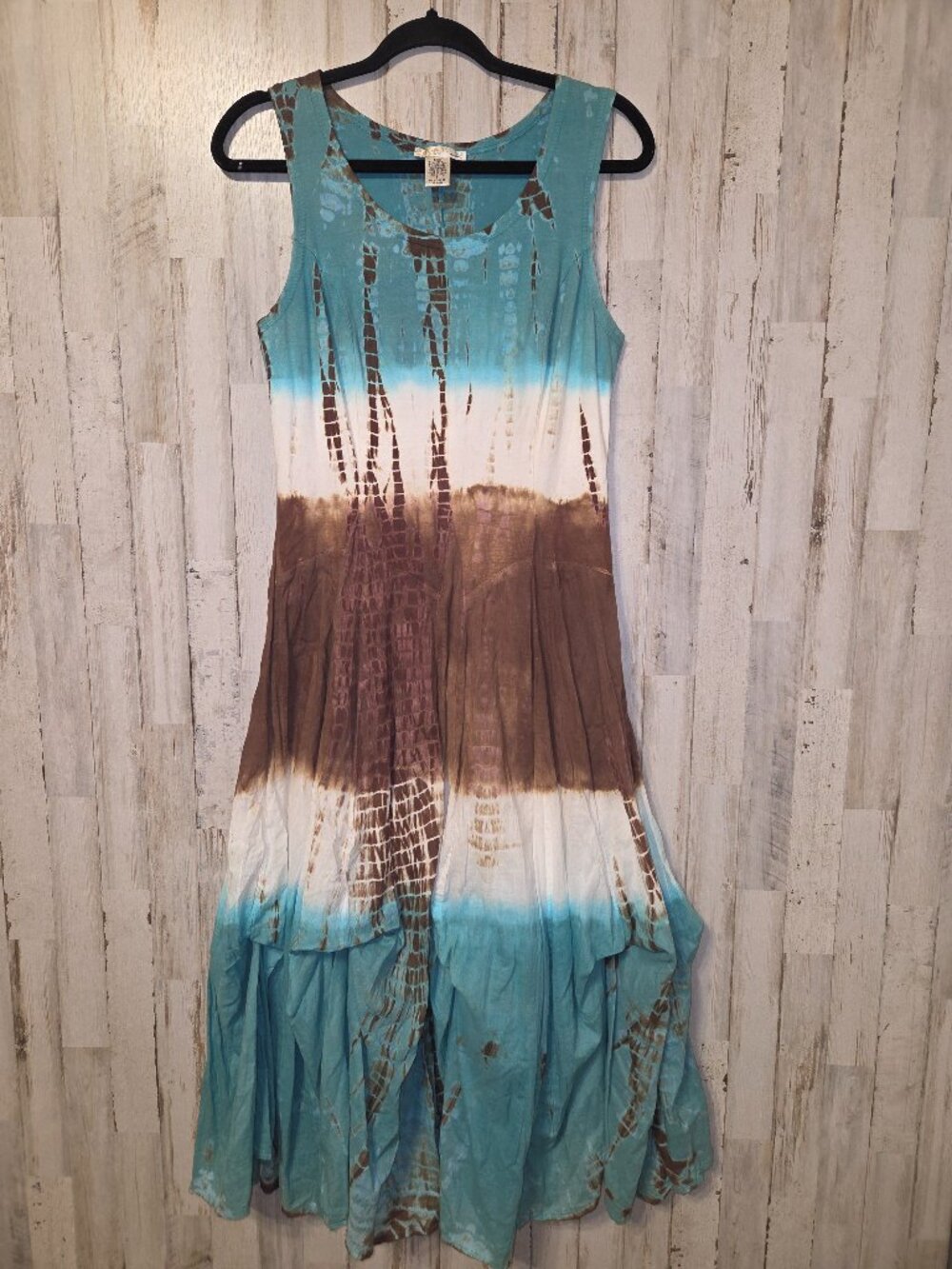 VASNA Desire size S Tie Dye Dress Boho Knit combination Midi Lagenlook